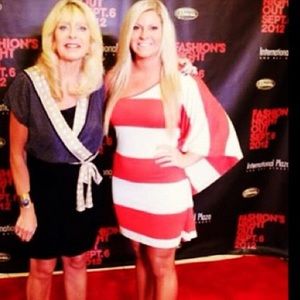 One shoulder striped dress